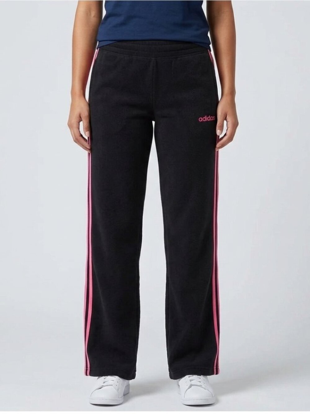 ADIDAS Women's Pink Stripe Running Runner Track Workout Pants Joggers
